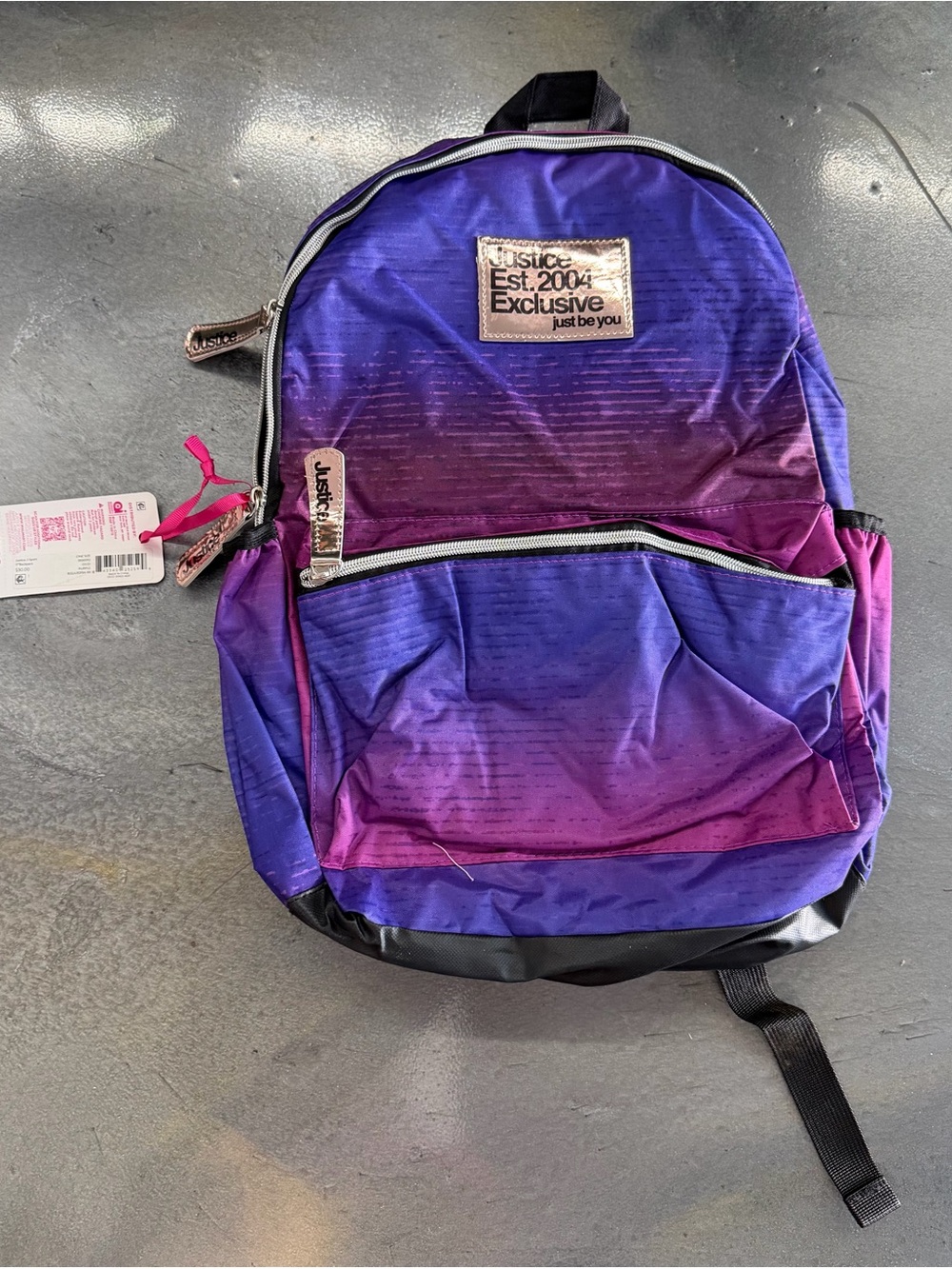 Justice Purple to Pink Ombre School Backpack